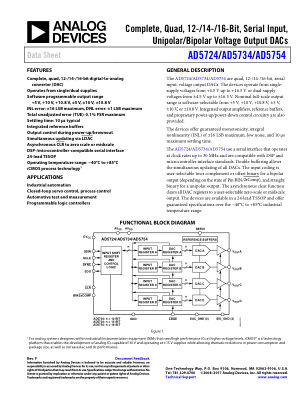 AD5724 数据手册首页