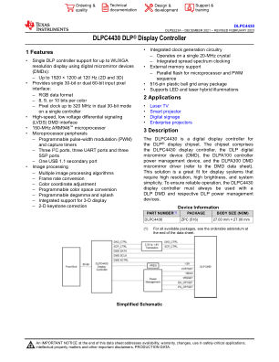 DLPC4430 datasheet cover page
