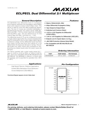 MAX9384 datasheet cover page