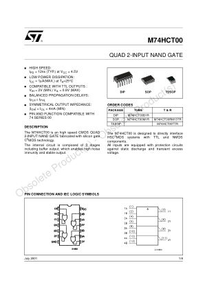 M74HCT00 datasheet cover page
