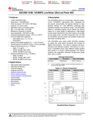 ADC3564 datasheet cover page
