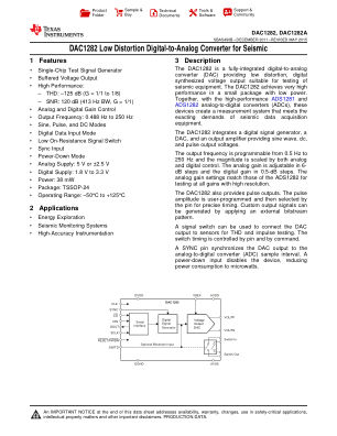 DAC1282 数据手册首页