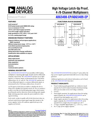 ADG5408-EP datasheet cover page