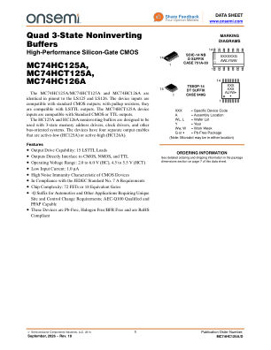 MC74HC125A datasheet cover page
