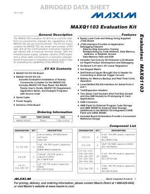 MAXQ1103-KIT 数据手册首页