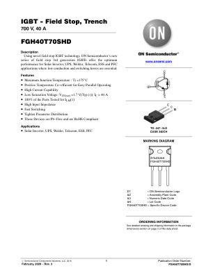FGH40T70SHD 数据手册首页