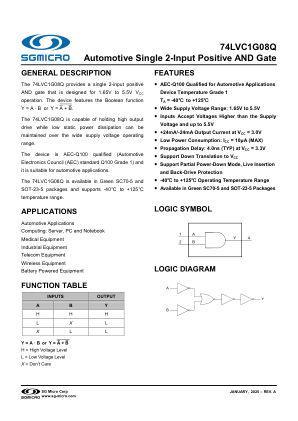 74LVC1G08Q datasheet cover page