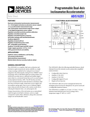 ADIS16201 数据手册首页
