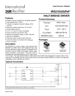 IRS2103 datasheet cover page