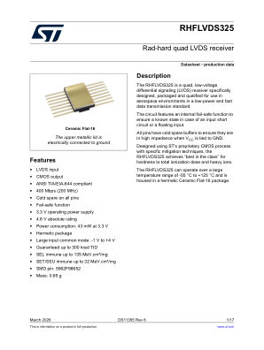 RHFLVDS325 datasheet cover page