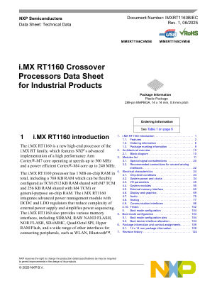 IMXRT1160BIEC 数据手册首页