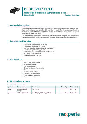 PESD5V0F1BRLDYL datasheet cover page