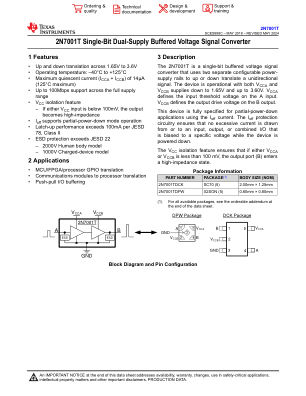 2N7001T datasheet cover page