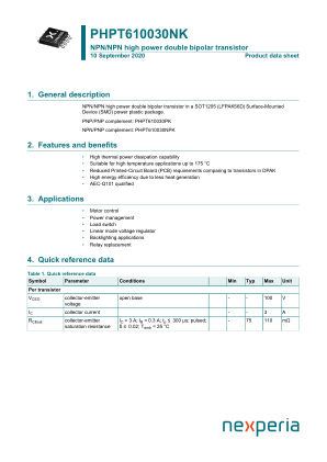 PHPT610030NKX datasheet cover page