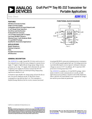 ADM101E datasheet cover page