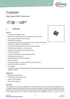 TLE8250VSJ datasheet cover page