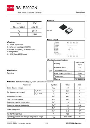 RS1E200GN datasheet cover page