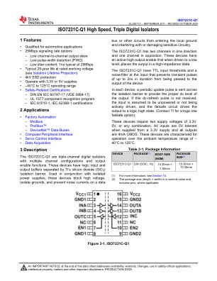 ISO7231C-Q1 datasheet cover page