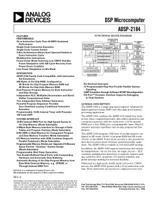 ADSP-2184 数据手册首页