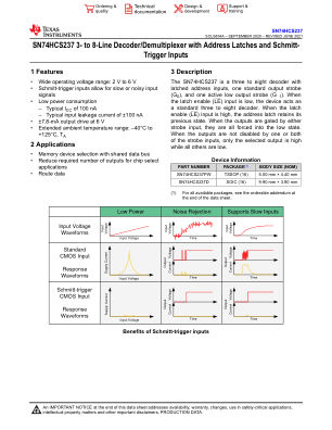 SN74HCS237 datasheet cover page