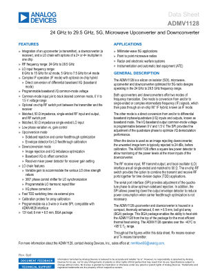 ADMV1128 datasheet cover page