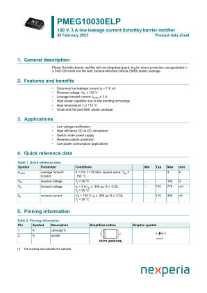 PMEG10030ELPX datasheet cover page