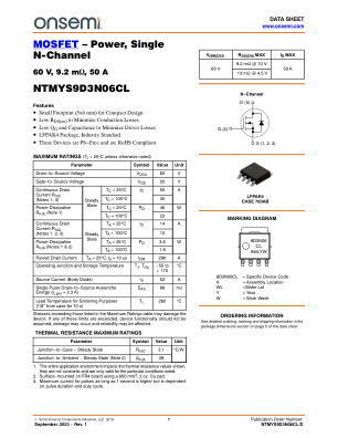 NTMYS9D3N06CL 数据手册首页