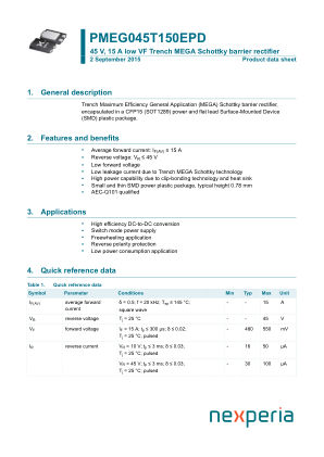 PMEG045T150EPD139 datasheet cover page