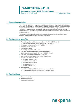 74AUP1G132GW-Q100H datasheet cover page