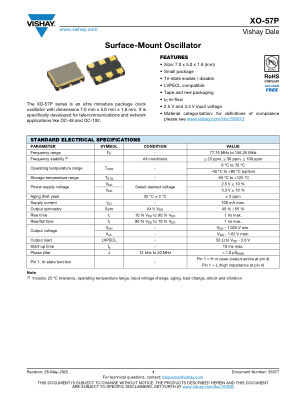 XO-57P 数据手册首页