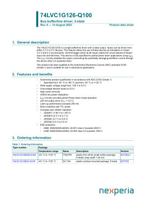 74LVC1G126GW-Q100H datasheet cover page