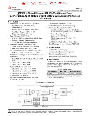 AFE5832 数据手册首页