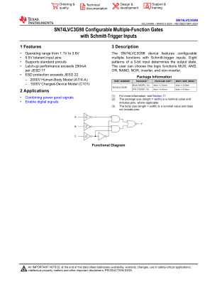 SN74LVC3G98 datasheet cover page