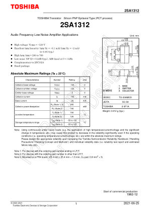 2SA1312 datasheet cover page