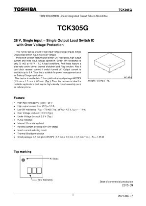 TCK305G 数据手册首页
