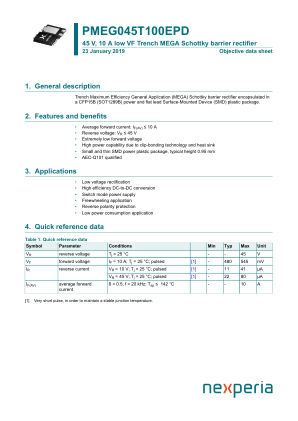 PMEG045T100EPD datasheet cover page
