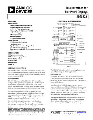 AD9882A 数据手册首页