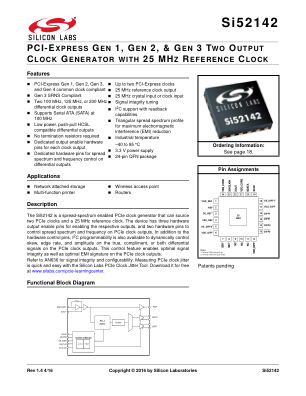 SI52142-A01AGM datasheet cover page