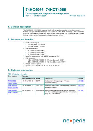 74HCT4066D datasheet cover page
