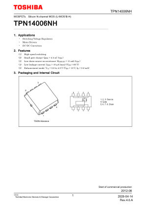 TPN14006NH 数据手册首页