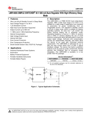 LMR14006 datasheet cover page