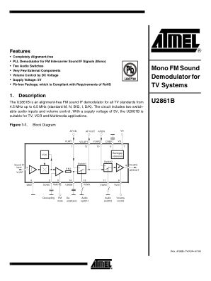 U2861B-MFPY 数据手册首页