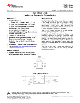 TLV711 datasheet cover page