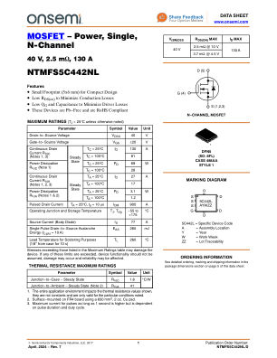 NTMFS5C442NL 数据手册首页