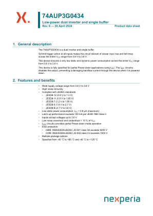 74AUP3G0434GNX datasheet cover page