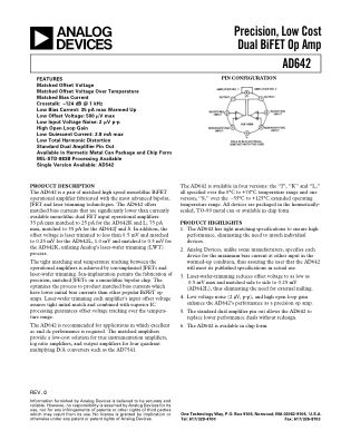 AD642 datasheet cover page