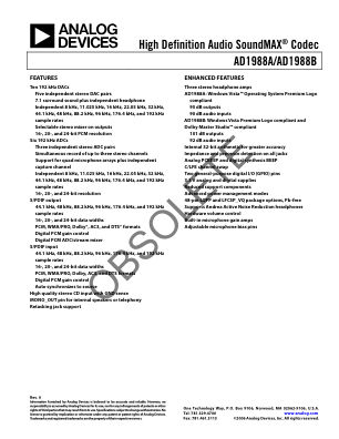 AD1988A 数据手册首页