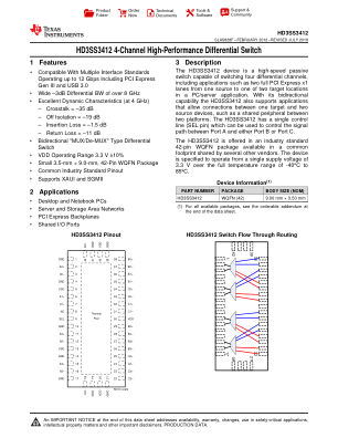HD3SS3412 datasheet cover page