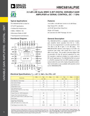 HMC681A datasheet cover page