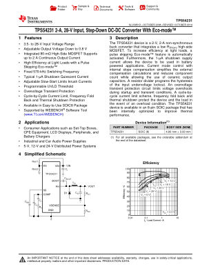 TPS54231 datasheet cover page